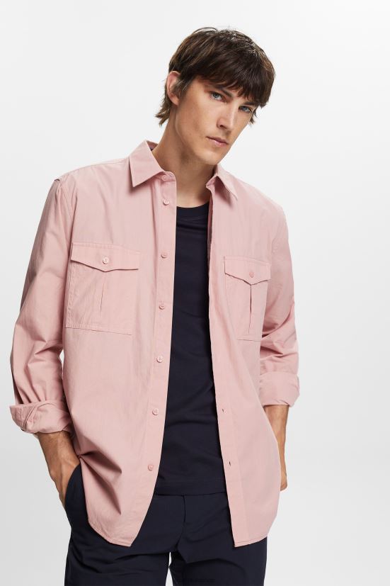 Esprit camicia pratica, 100% cotone rosa antico uomini camicie 4RNDH573 - Clicca l'immagine per chiudere