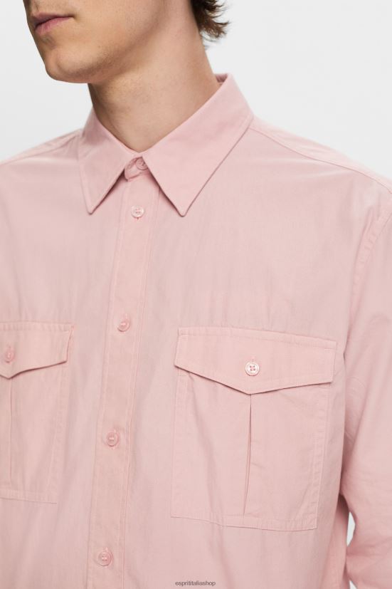 Esprit camicia pratica, 100% cotone rosa antico uomini camicie 4RNDH573