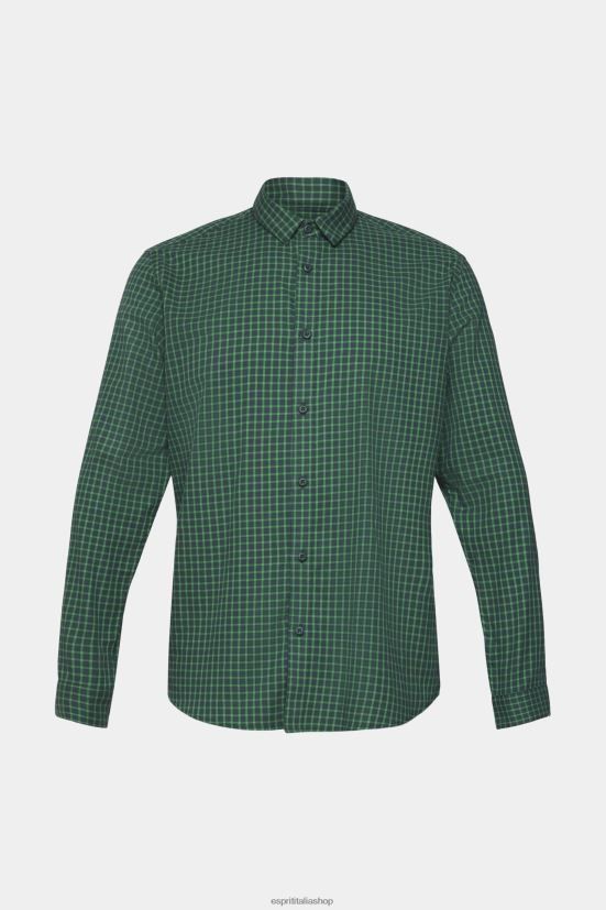 Esprit camicia slim fit a quadri verde acqua scuro uomini camicie 4RNDH688