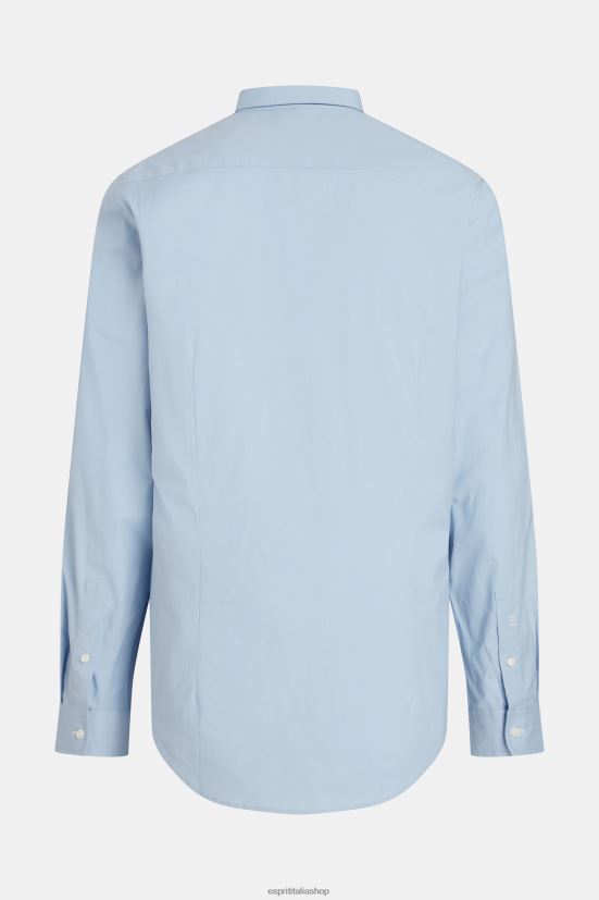 Esprit camicia slim fit in popeline con stemma del delfino azzurro uomini camicie 4RNDH803