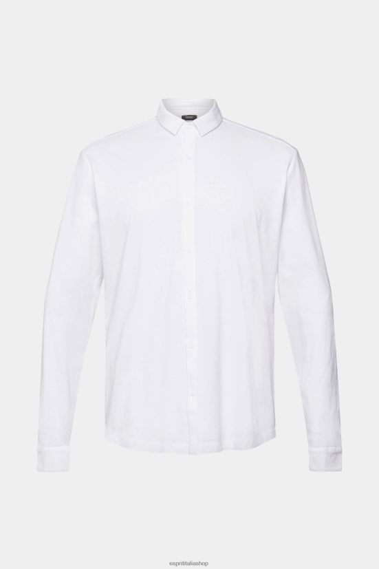 Esprit maglia manica lunga, 100% cotone bianco uomini camicie 4RNDH680