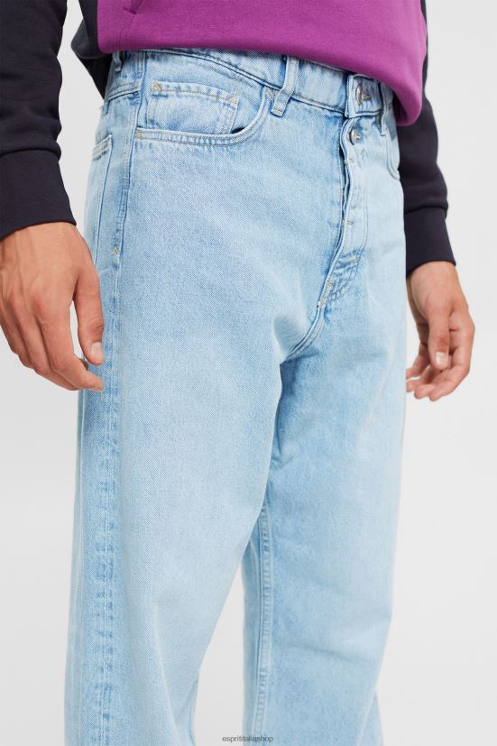 Esprit jeans dalla vestibilità ampia in cotone sostenibile blu sbiancato uomini denim 4RNDH848