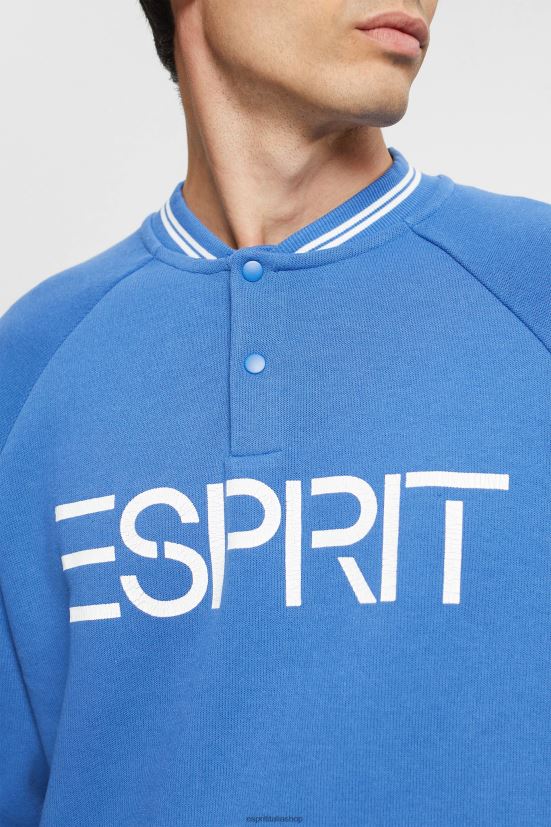 Esprit Felpa con logo dalla vestibilità rilassata blu uomini felpe e felpe con cappuccio 4RNDH783