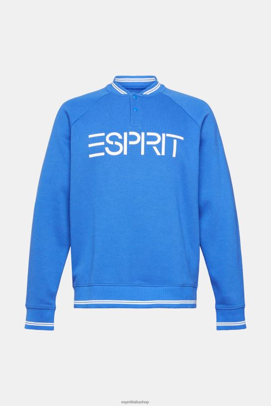 Esprit Felpa con logo dalla vestibilità rilassata blu uomini felpe e felpe con cappuccio 4RNDH783