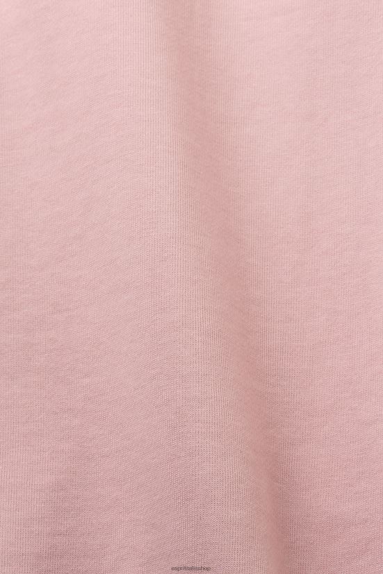 Esprit felpa con logo, 100% cotone biologico rosa antico uomini felpe e felpe con cappuccio 4RNDH582