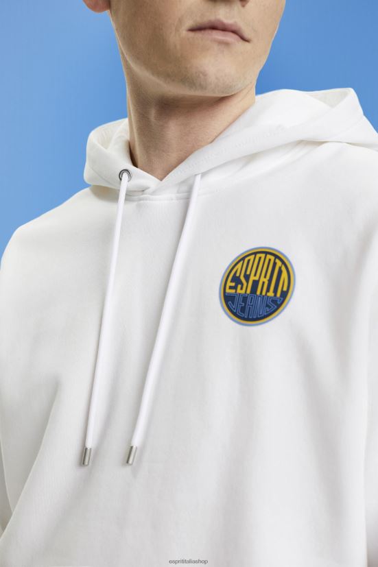 Esprit felpa con stampa logo bianco uomini felpe e felpe con cappuccio 4RNDH648