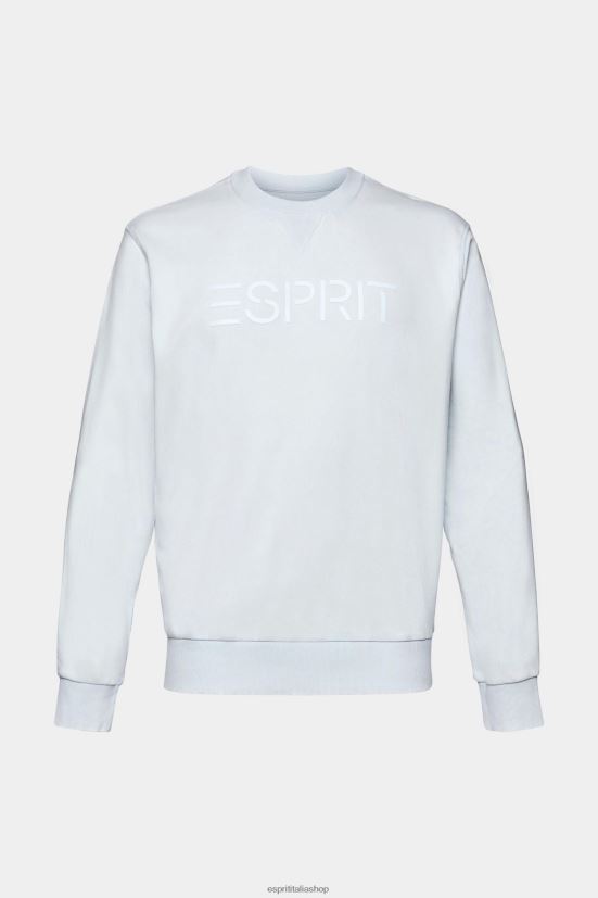 Esprit felpa con stampa logo blu pastello uomini felpe e felpe con cappuccio 4RNDH678