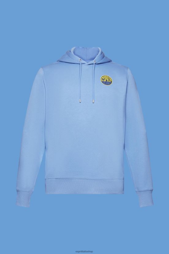 Esprit felpa con stampa logo lavanda azzurra uomini felpe e felpe con cappuccio 4RNDH651