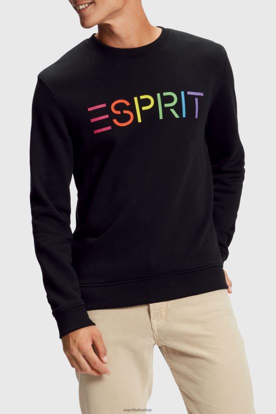 Esprit felpa con stampa logo nero uomini felpe e felpe con cappuccio 4RNDH868