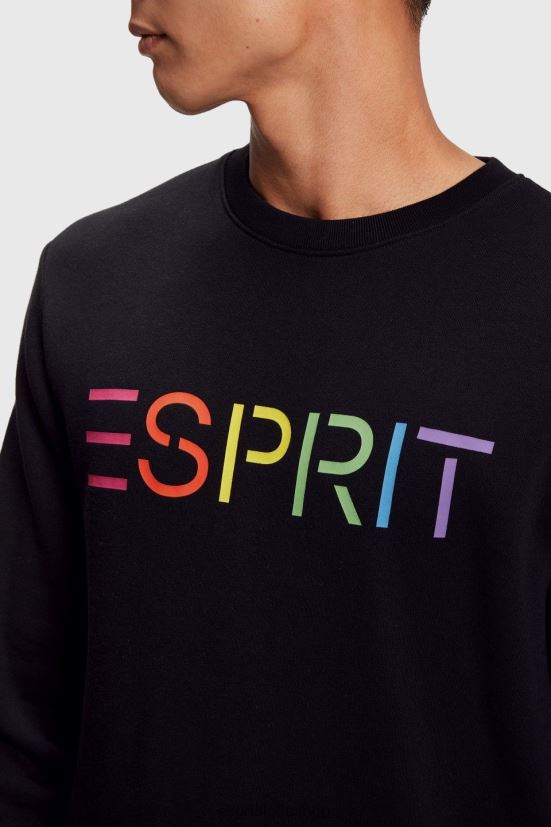 Esprit felpa con stampa logo nero uomini felpe e felpe con cappuccio 4RNDH868