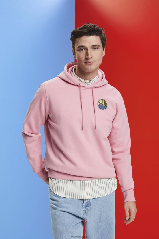 Esprit felpa con stampa logo rosa uomini felpe e felpe con cappuccio 4RNDH652