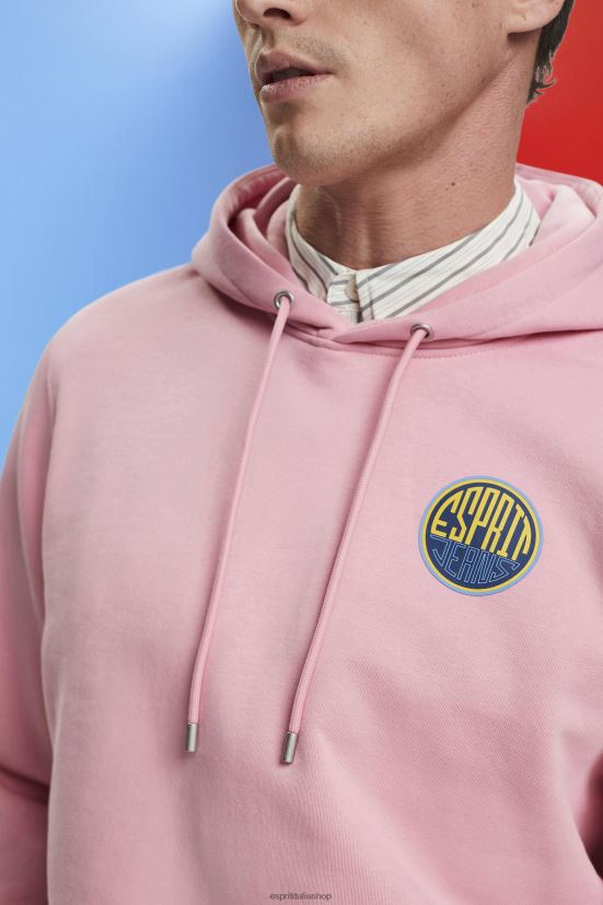 Esprit felpa con stampa logo rosa uomini felpe e felpe con cappuccio 4RNDH652