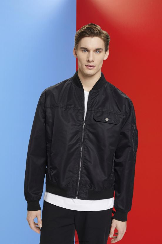 Esprit bomber nero uomini giacche 4RNDH676