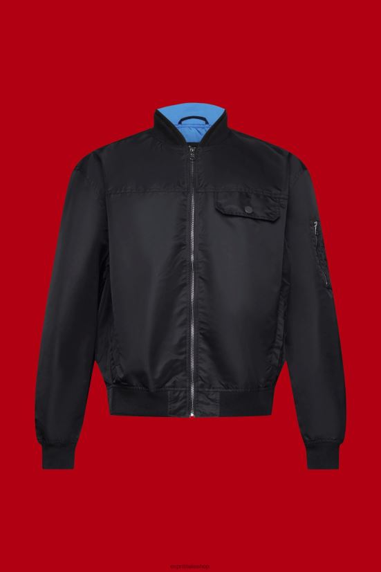 Esprit bomber nero uomini giacche 4RNDH676