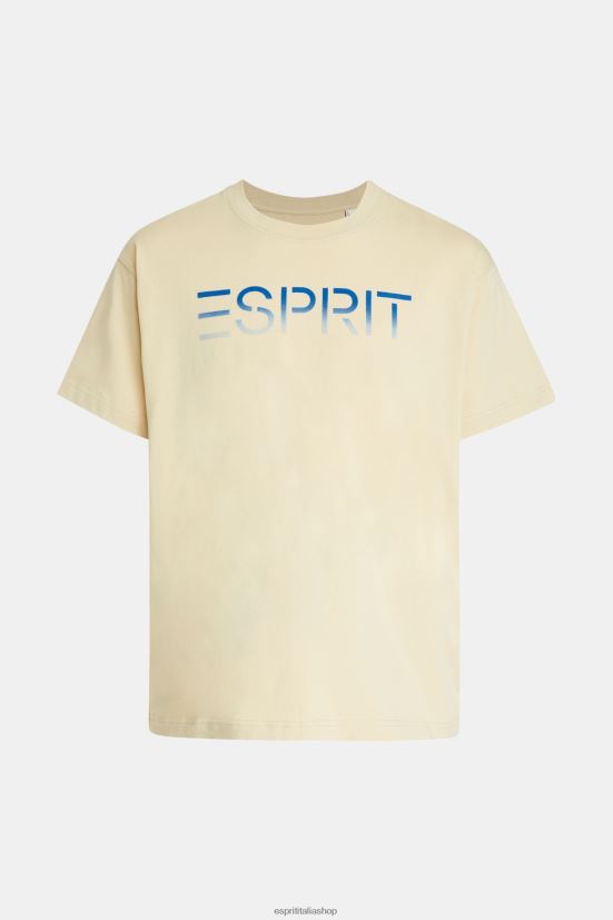 Esprit T-shirt con applicazione logo floccato sul petto tortora chiaro uomini magliette 4RNDH608