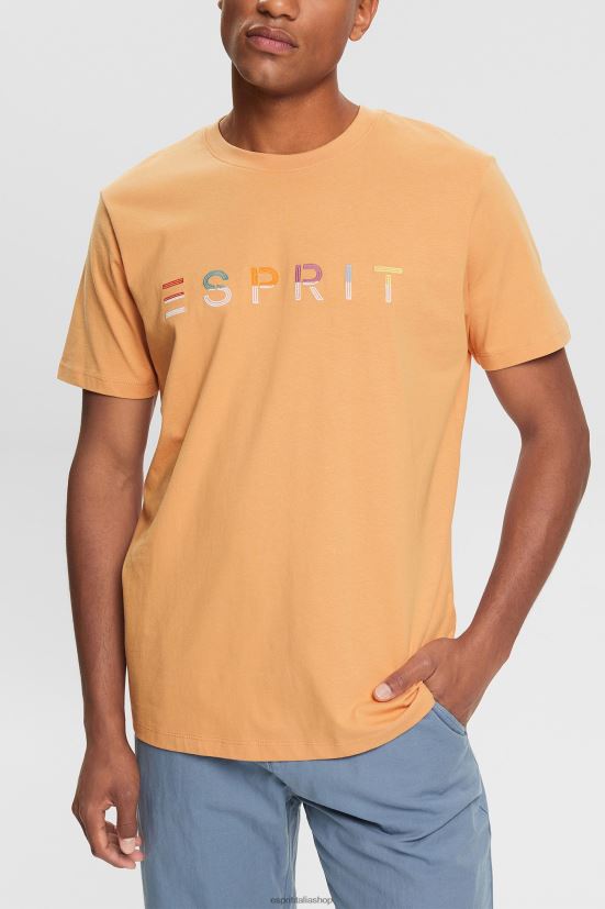 Esprit T-shirt in jersey con logo ricamato pesca uomini magliette 4RNDH918