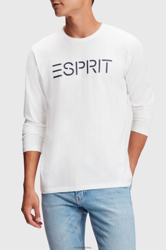 Esprit T-shirt in jersey con stampa logo bianco uomini magliette 4RNDH864