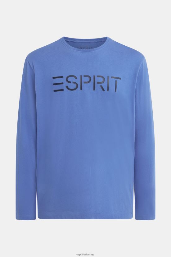 Esprit T-shirt in jersey con stampa logo blu uomini magliette 4RNDH867