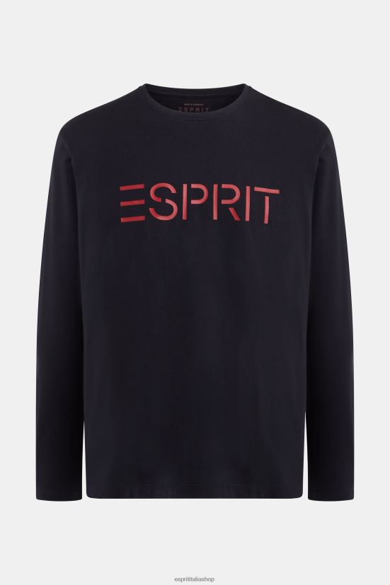 Esprit T-shirt in jersey con stampa logo nero uomini magliette 4RNDH862