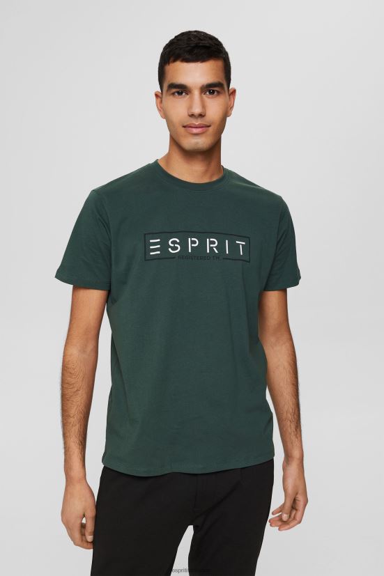 Esprit T-shirt logo in jersey, 100% cotone blu verde acqua uomini magliette 4RNDH734