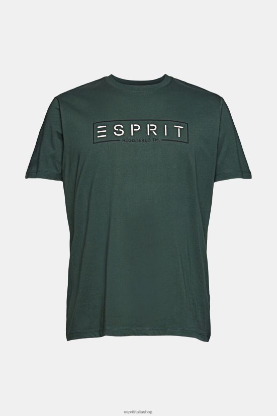 Esprit T-shirt logo in jersey, 100% cotone blu verde acqua uomini magliette 4RNDH734