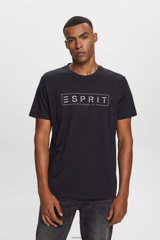 Esprit T-shirt logo in jersey, 100% cotone nero uomini magliette 4RNDH733