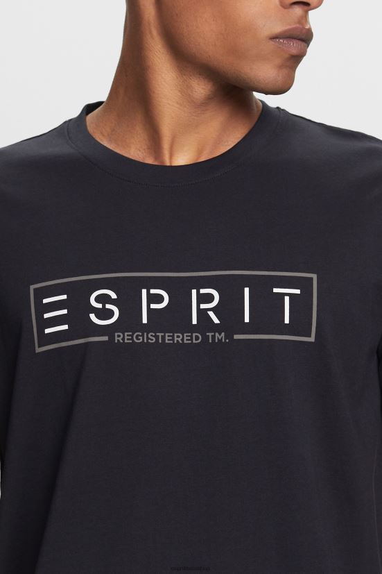 Esprit T-shirt logo in jersey, 100% cotone nero uomini magliette 4RNDH733