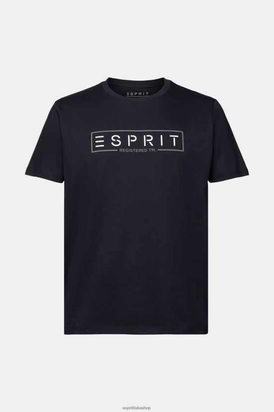 Esprit T-shirt logo in jersey, 100% cotone nero uomini magliette 4RNDH733