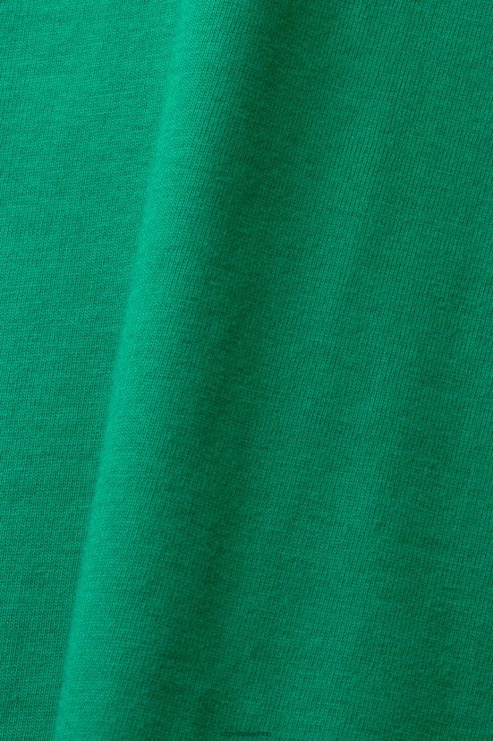 Esprit maglietta con logo, 100% cotone verde scuro uomini magliette 4RNDH588