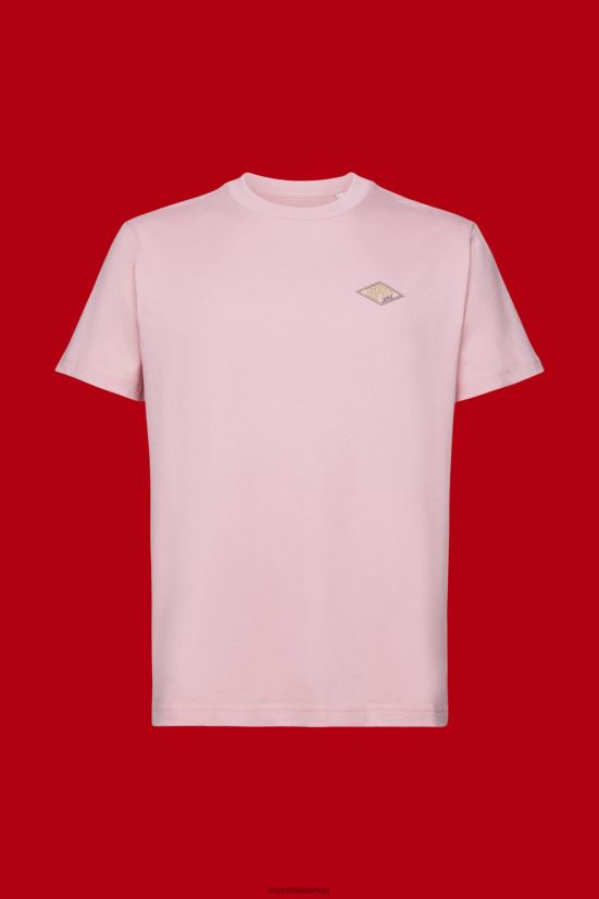 Esprit maglietta con stampa logo rosa uomini magliette 4RNDH603