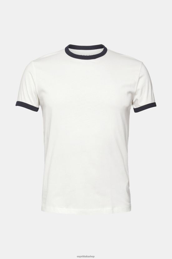 Esprit maglietta in maglia bianco uomini magliette 4RNDH954