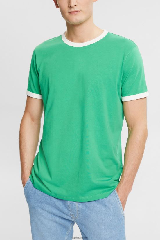 Esprit maglietta in maglia verde uomini magliette 4RNDH955