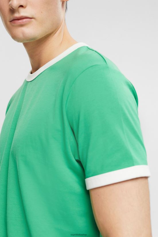 Esprit maglietta in maglia verde uomini magliette 4RNDH955