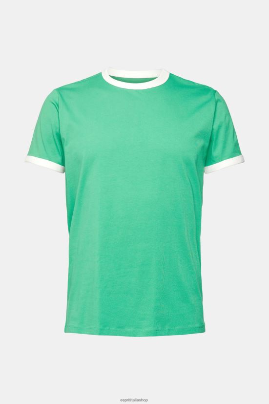 Esprit maglietta in maglia verde uomini magliette 4RNDH955