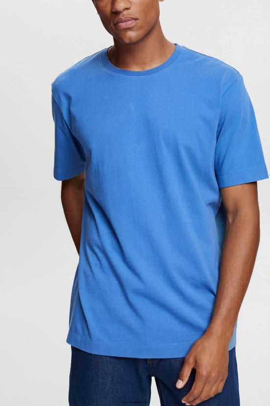 Esprit maglietta semplice blu uomini magliette 4RNDH931