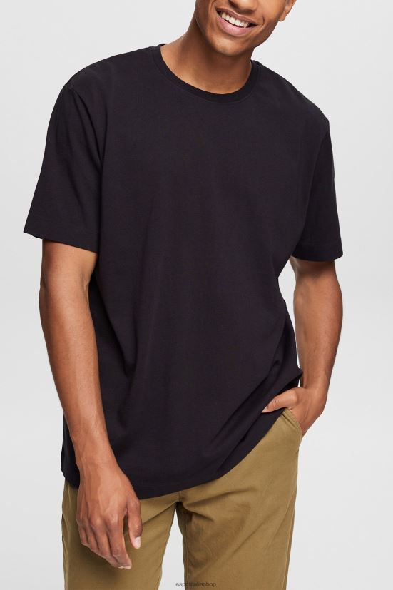 Esprit maglietta semplice nero uomini magliette 4RNDH928