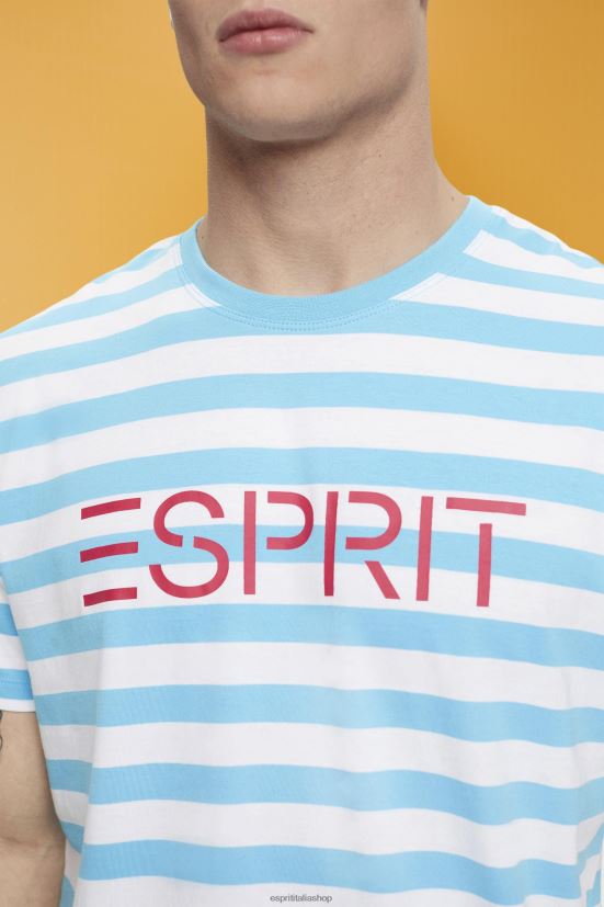 Esprit t-shirt a righe in cotone sostenibile blu uomini magliette 4RNDH743