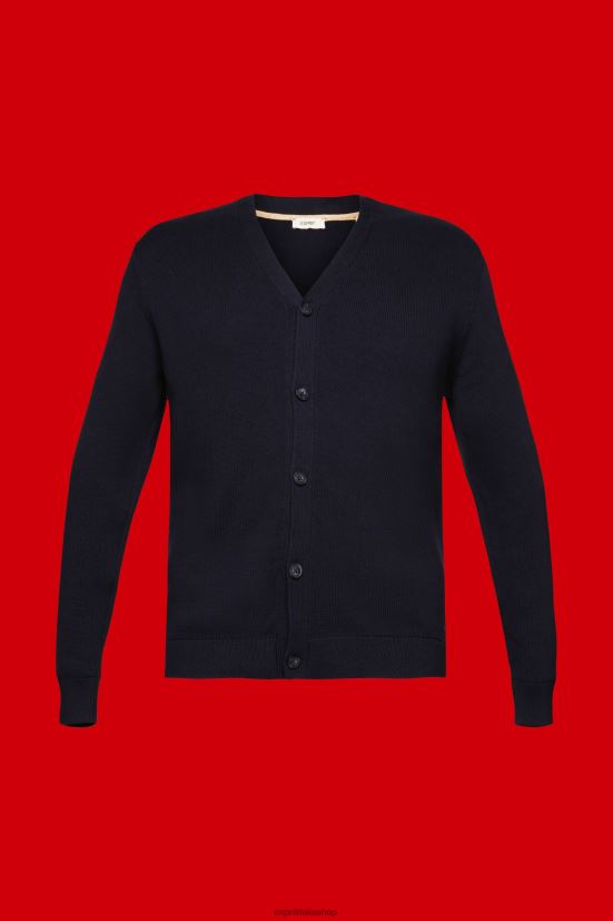 Esprit Cardigan in cotone sostenibile con scollo a V Marina Militare uomini maglioni 4RNDH776