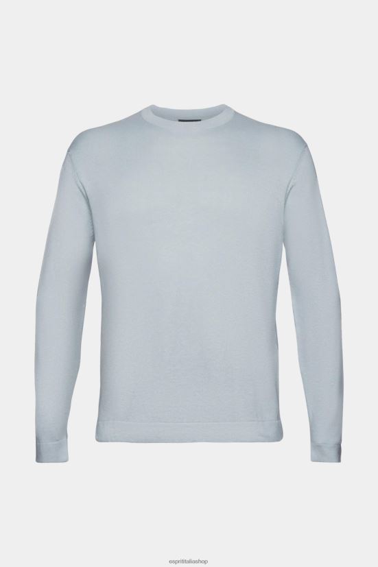 Esprit maglione a maglia fine grigio blu uomini maglioni 4RNDH685