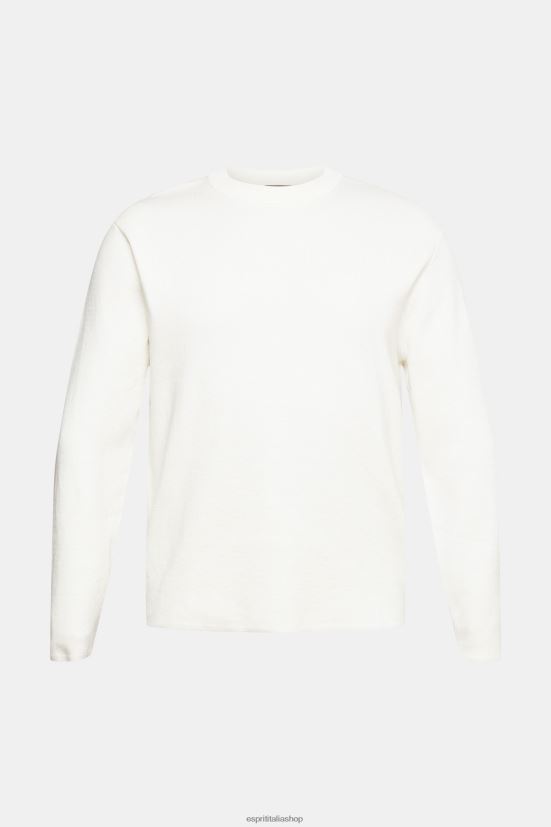 Esprit maglione lavorato a maglia bianco uomini maglioni 4RNDH839