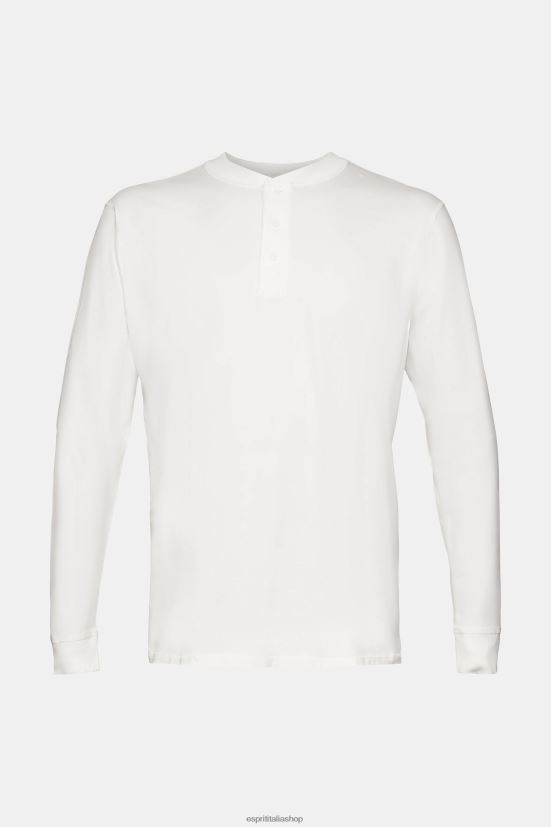 Esprit top a maniche lunghe con bottoni bianco uomini manica lunga 4RNDH771