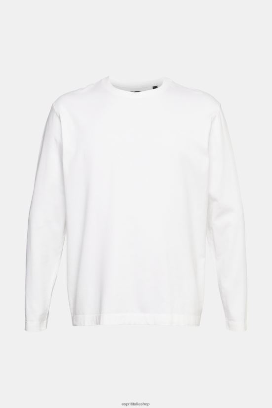 Esprit top in maglia a maniche lunghe bianco uomini manica lunga 4RNDH947