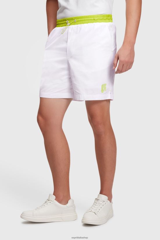 Esprit pantaloncini rilassati con cintura al neon bianco uomini pantaloncini 4RNDH890