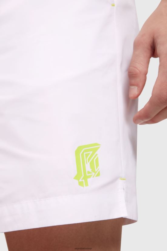 Esprit pantaloncini rilassati con cintura al neon bianco uomini pantaloncini 4RNDH890