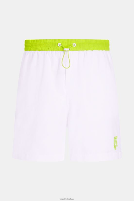 Esprit pantaloncini rilassati con cintura al neon bianco uomini pantaloncini 4RNDH890