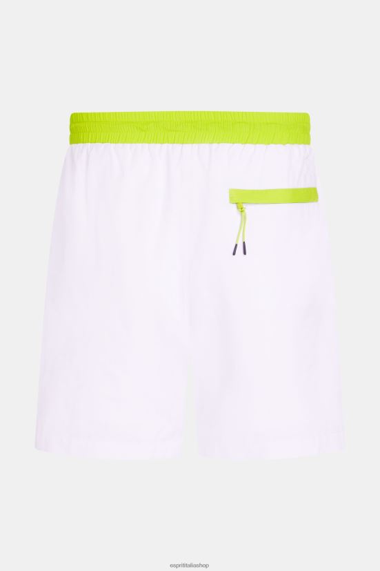 Esprit pantaloncini rilassati con cintura al neon bianco uomini pantaloncini 4RNDH890