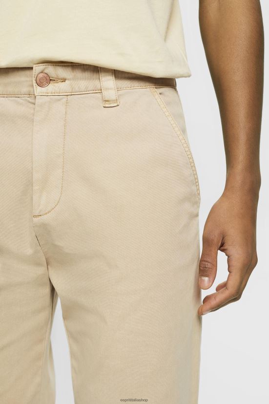 Esprit pantaloni cargo vintage dal taglio dritto beige chiaro uomini pantaloni 4RNDH731