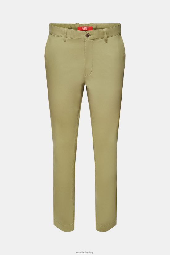 Esprit pantaloni chino con gamba slim kaki chiaro uomini pantaloni 4RNDH593