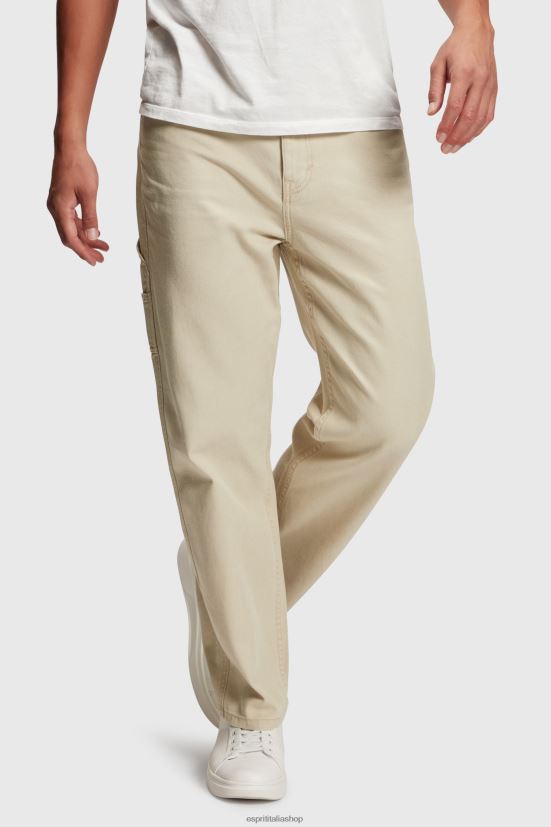 Esprit pantaloni chino da carpentiere dal taglio dritto sabbia uomini pantaloni 4RNDH782