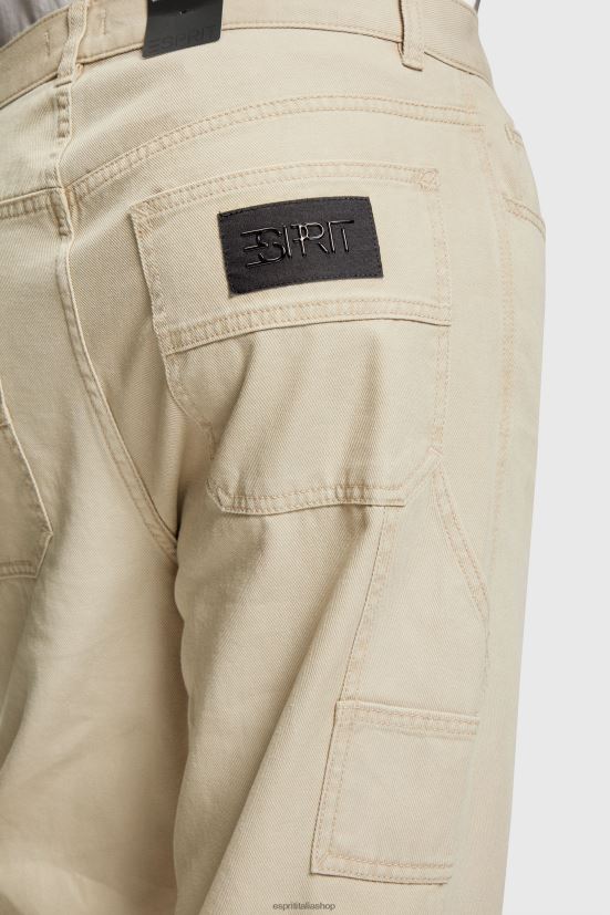 Esprit pantaloni chino da carpentiere dal taglio dritto sabbia uomini pantaloni 4RNDH782